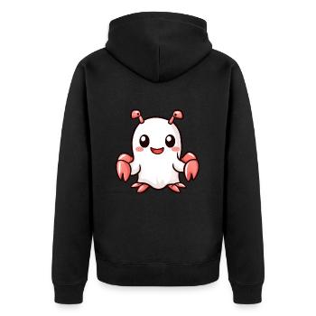 Hummer Krebs Halloween Comic Geist - Unisex Premium Bio Zip Hoodie - Schwarz - Hinten - Nico (187cm)