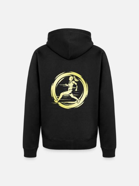 Running Marathon Frau - Unisex Premium Bio Zip Hoodie - Schwarz