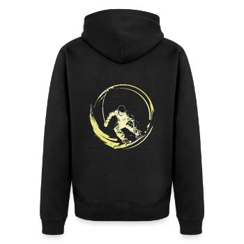 Skiing Skiing Man - Unisex Premium Organic Zip Hoodie - black - Back - Nico (187cm)