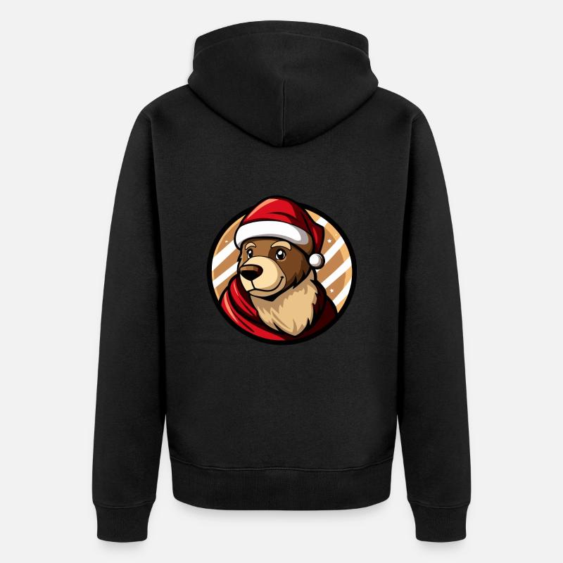 Noël de l’ours Noël - Veste à capuche bio Premium Unisexe - noir
