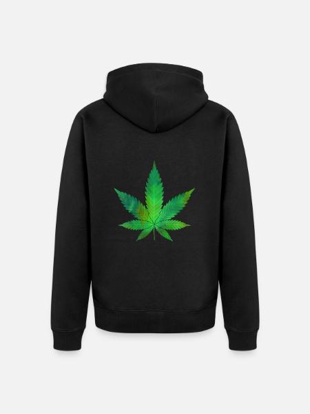 Weed Ölfarbe - Unisex Premium Bio Zip Hoodie - Schwarz