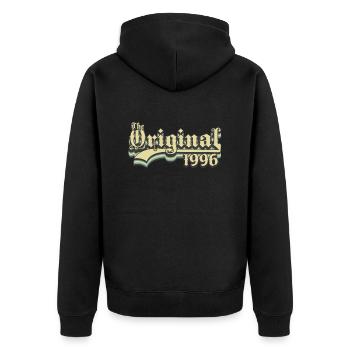 Born in 1996 the original - Unisex Premium Organic Zip Hoodie - black - Back - Nico (187cm)
