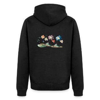 Fleur - Veste à capuche bio Premium Unisexe - noir - Dos - Nico (187cm)