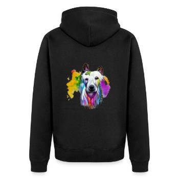 White Shepherd - Berger Blanc Design - Unisex Premium Organic Zip Hoodie - black - Back - Nico (187cm)