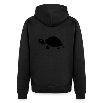 I am a slow walker, but I never walk back - Unisex Premium Organic Zip Hoodie - black - Back - Nico (187cm)