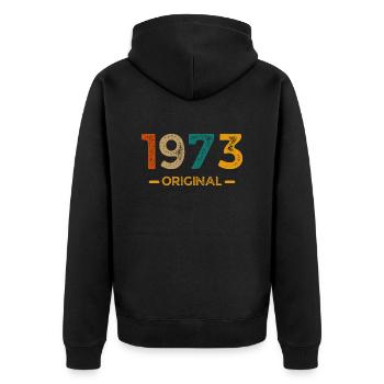1973 Original - Unisex Premium Organic Zip Hoodie - black - Back - Nico (187cm)