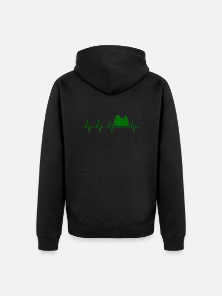 Wald Herzschlag Baum - Unisex Premium Bio Zip Hoodie - Schwarz
