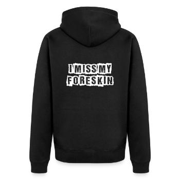Mon prépuce me manque - Veste à capuche bio Premium Unisexe - noir - Dos - Nico (187cm)