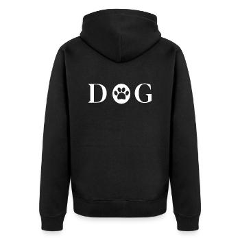 Dog Hund - Unisex Premium Organic Zip Hoodie - black - Back - Nico (187cm)