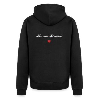 marraine d'amour - Veste à capuche bio Premium Unisexe - noir - Dos - Nico (187cm)
