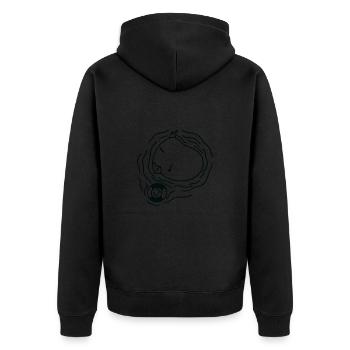 Anti-Zoo Five - Unisex Premium Bio Zip Hoodie - Schwarz - Hinten - Nico (187cm)