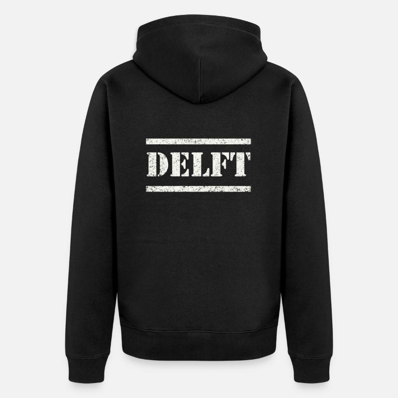 Delft Vintage - Veste à capuche bio Premium Unisexe - noir