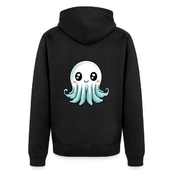 Méduse Halloween Bande dessinée Fantôme - Veste à capuche bio Premium Unisexe - noir - Dos - Nico (187cm)