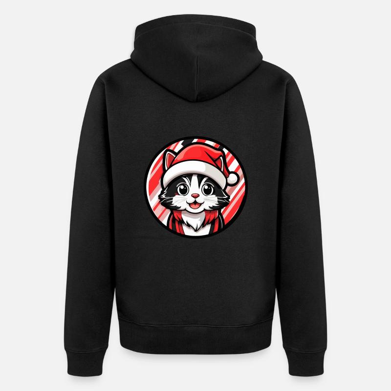 Noël des chats Noël - Veste à capuche bio Premium Unisexe - noir