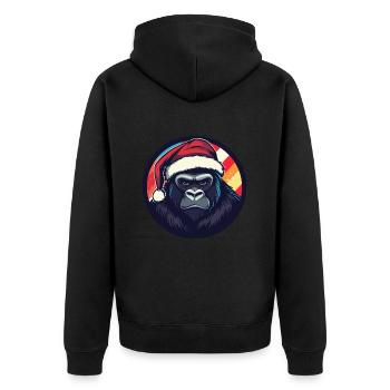 Noël Gorilla Noël - Veste à capuche bio Premium Unisexe - noir - Dos - Nico (187cm)