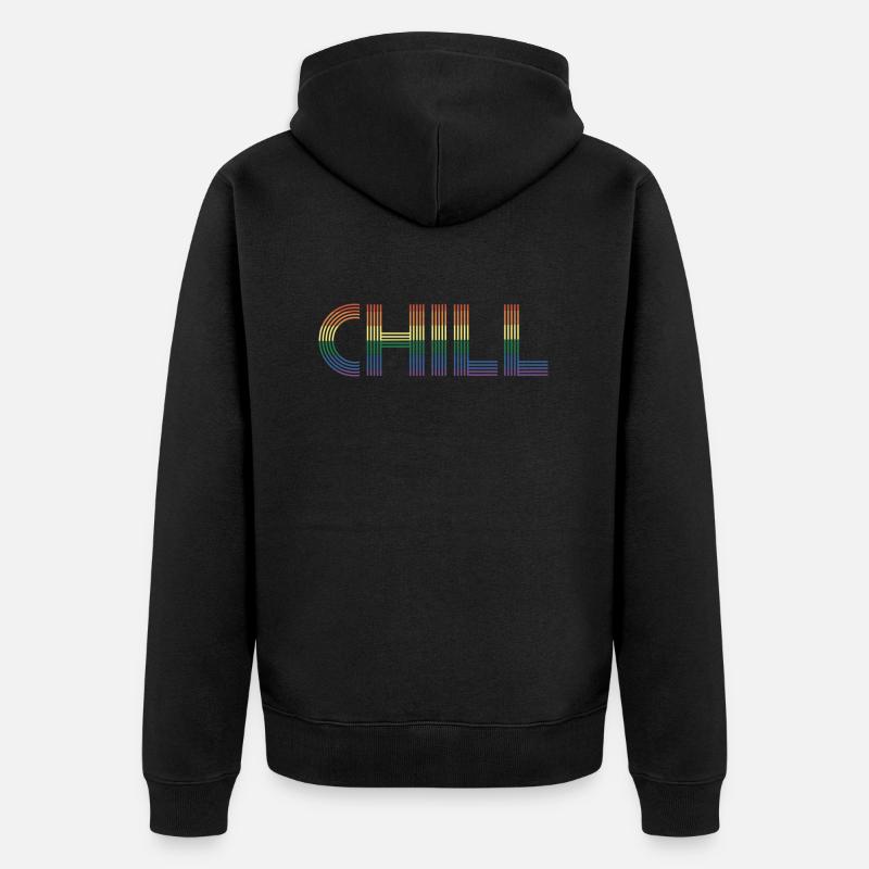 Chill - drapeau gay - chill lgbt - Veste à capuche bio Premium Unisexe - noir