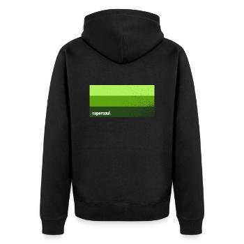 Couleurs ombragées vert super-âme - Veste à capuche bio Premium Unisexe - noir - Dos - Nico (187cm)