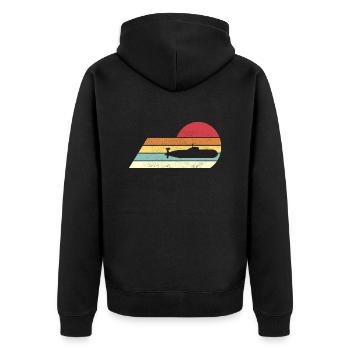 U-Boot U Boot U-Bootfahrer Retro Boot Vintage - Unisex Premium Bio Zip Hoodie - Schwarz - Hinten - Nico (187cm)