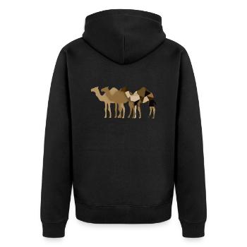 Camels - Unisex Premium Organic Zip Hoodie - black - Back - Nico (187cm)