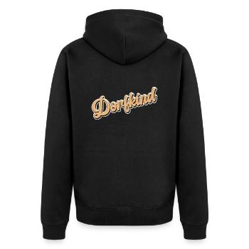 Dorfkind, Land, Eifel, Dorf, Spruch, fun - Unisex Premium Bio Zip Hoodie - Schwarz - Hinten - Nico (187cm)