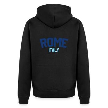 Rom Italien - Unisex Premium Bio Zip Hoodie - Schwarz - Hinten - Nico (187cm)