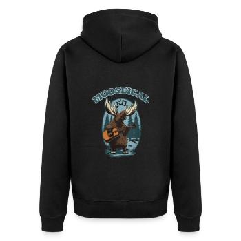 Mooseical - Moose musical avec guitare acoustique - Veste à capuche bio Premium Unisexe - noir - Dos - Nico (187cm)