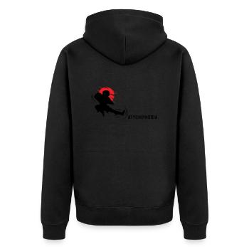 Atychiphobie - kick it - Veste à capuche bio Premium Unisexe - noir - Dos - Nico (187cm)
