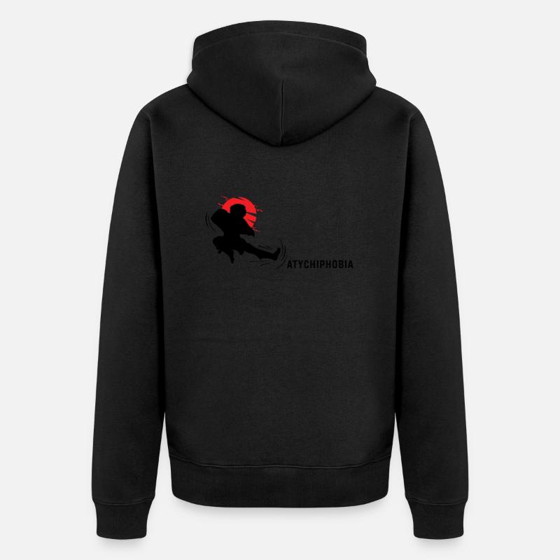 Atychiphobie - kick it - Unisex Premium Bio Zip Hoodie - Schwarz