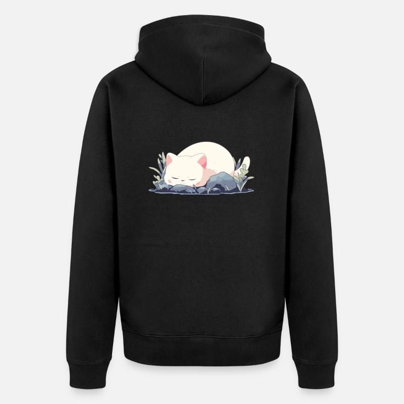 Chat endormi - Veste à capuche bio Premium Unisexe - noir