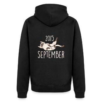 Caption September 2015 Anniversary Gift 2015 - Unisex Premium Organic Zip Hoodie - black - Back - Nico (187cm)