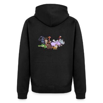Animaux sauvages mignons - Veste à capuche bio Premium Unisexe - noir - Dos - Nico (187cm)