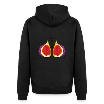 Fig Couple - Unisex Premium Organic Zip Hoodie - black - Back - Nico (187cm)