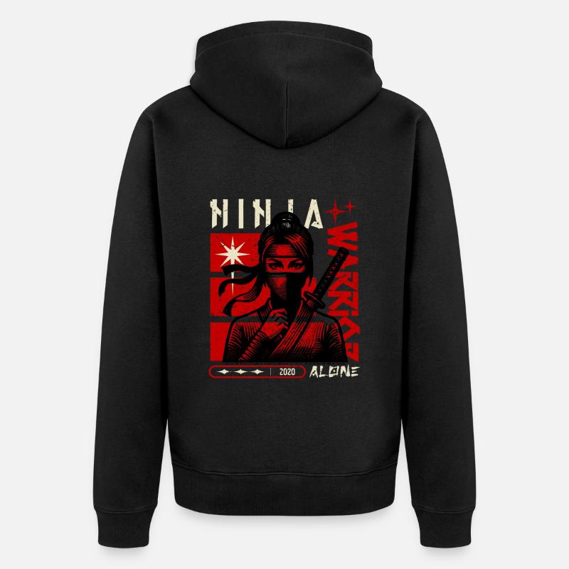 Guerrier Ninja - Veste à capuche bio Premium Unisexe - noir