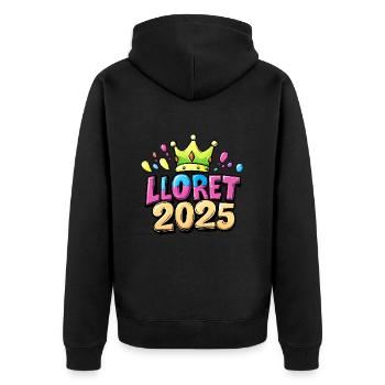 Lloret De Mar 2025 - Unisex Premium Bio Zip Hoodie - Schwarz - Hinten - Nico (187cm)