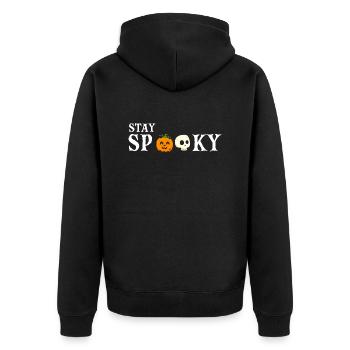 Stay Spooky Cute Funny Halloween Designs - Unisex Premium Organic Zip Hoodie - black - Back - Nico (187cm)