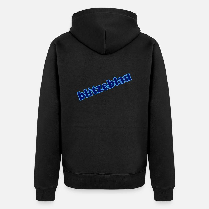 blitzeblau - Unisex Premium Bio Zip Hoodie - Schwarz