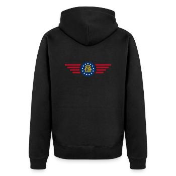 Géorgie États-Unis - Veste à capuche bio Premium Unisexe - noir - Dos - Nico (187cm)