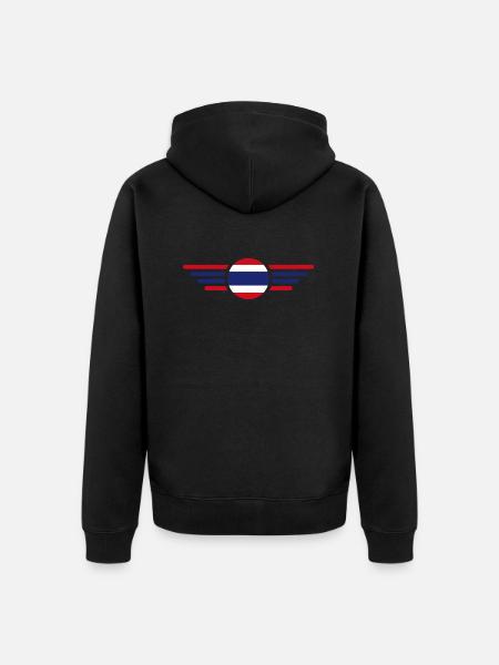 Thailand - Premium økologisk unisex-hættejakke - sort