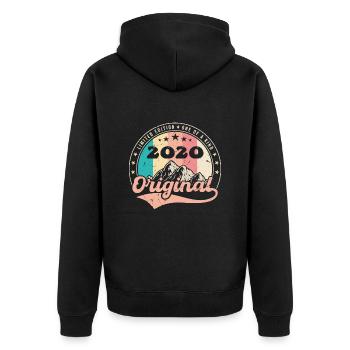 Geburtstagsgeschenk 2020 Frauen | Jahrgang 2020 - Unisex Premium Bio Zip Hoodie - Schwarz - Hinten - Nico (187cm)