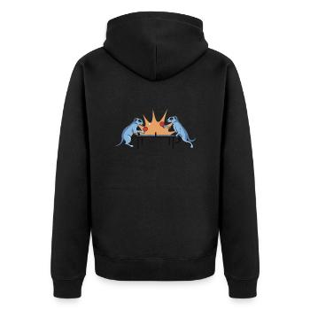 Tischtennis Erdmännchen cool lustig jungs herren - Unisex Premium Bio Zip Hoodie - Schwarz - Hinten - Nico (187cm)