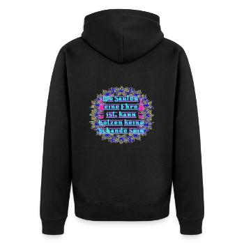 Feiern bis der Arzt kommt. - Unisex Premium Bio Zip Hoodie - Schwarz - Hinten - Nico (187cm)