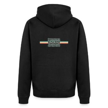 I wonder if my bike thinks of me too - Unisex Premium Bio Zip Hoodie - Schwarz - Hinten - Nico (187cm)