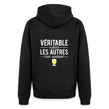 Véritable sudiste les autres font semblant pastis - Veste à capuche bio Premium Unisexe - noir - Dos - Nico (187cm)