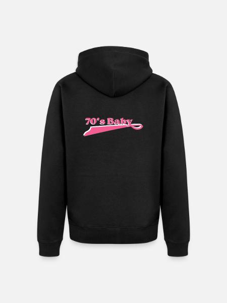 År 70 baby - Premium økologisk unisex-hættejakke - sort