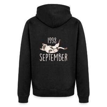 Caption September 1998 Anniversary Gift 1998 - Unisex Premium Organic Zip Hoodie - black - Back - Nico (187cm)