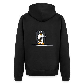 Pingouin avec pistolet - Veste à capuche bio Premium Unisexe - noir - Dos - Nico (187cm)