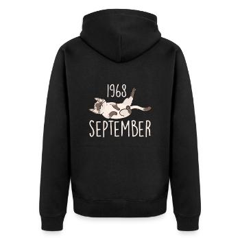 Légende Septembre 1968 Anniversaire Cadeau 1968 - Veste à capuche bio Premium Unisexe - noir - Dos - Nico (187cm)