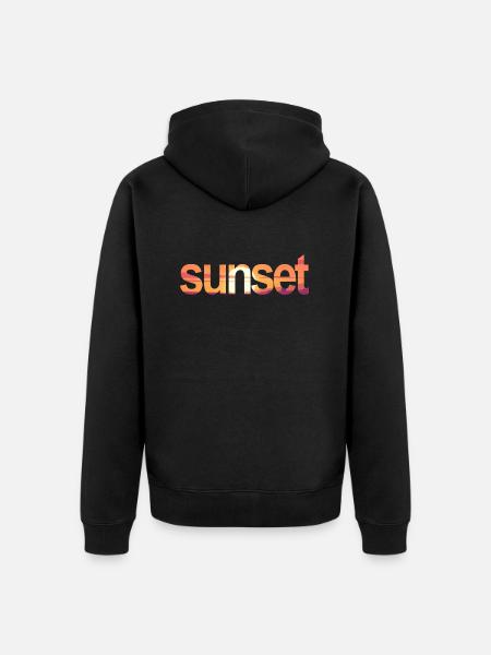 sunset - Unisex Premium Bio Zip Hoodie - Schwarz