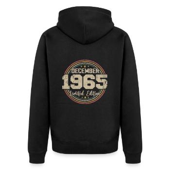 Les Légendes Sont Nées En Décembre 1965 - 1965 - Veste à capuche bio Premium Unisexe - noir - Dos - Nico (187cm)