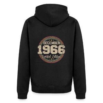 Les Légendes Sont Nées En Décembre 1966 - 1966 - Veste à capuche bio Premium Unisexe - noir - Dos - Nico (187cm)